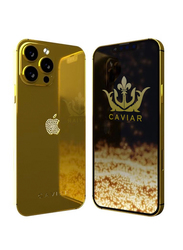 Caviar Luxury 24K Gold Customized iPhone 14 Pro Limited Edition 128 GB  Apple Logo Crystal, UAE Version